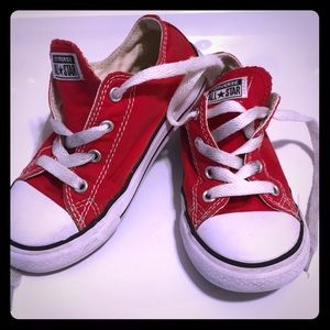 Red Kids Converse Low-Top